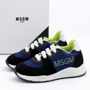 MSGM Toddler Kids Leather Neoprene Suede Two Tone Sneakers Shoes Size 23 EU 7-7.